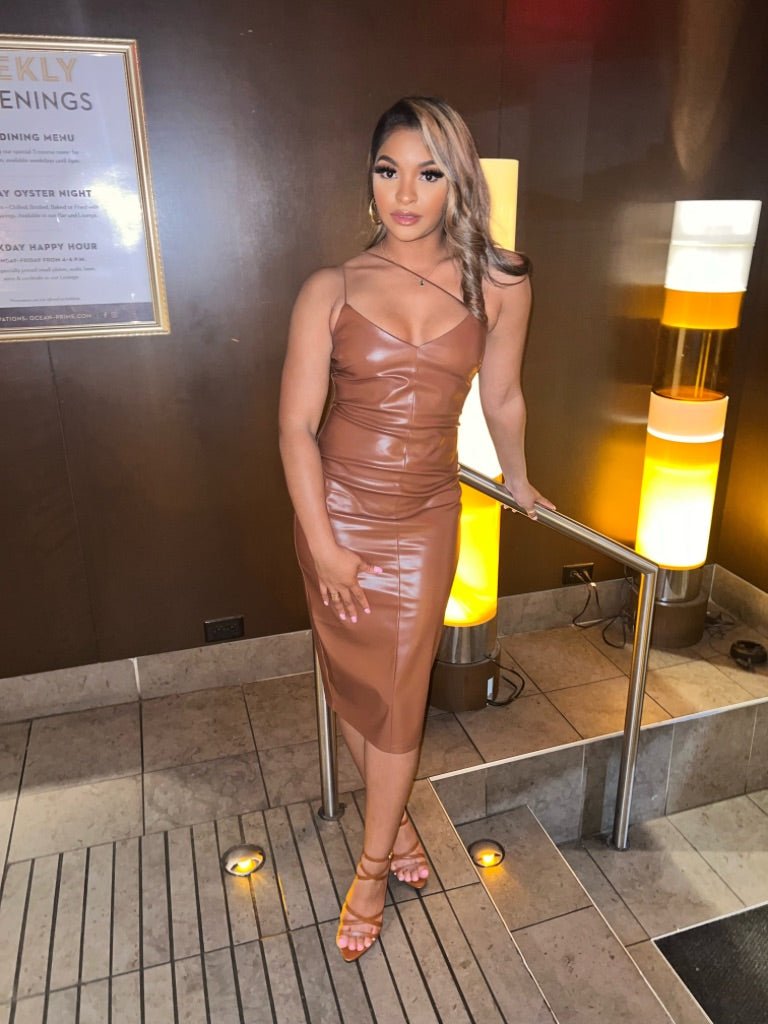 Attention Magnet Faux Leather Dress Attention Magnet Faux Leather Dress
