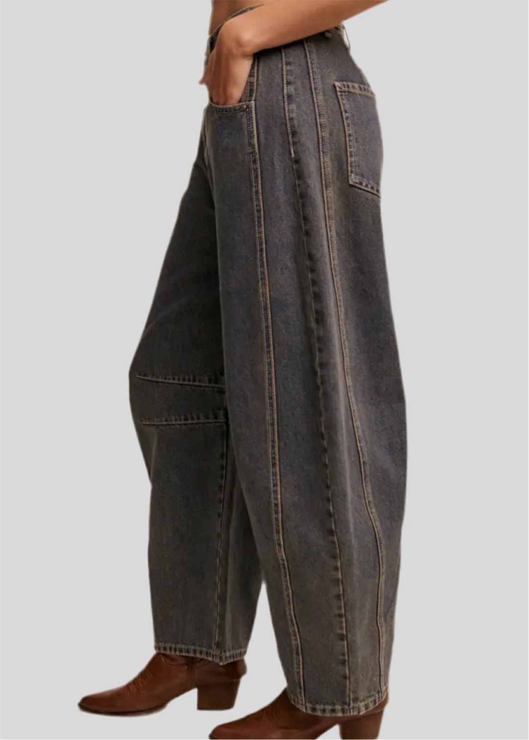 Brandi Barrel Jeans - Fly VSJ, Women's Clothing and Fashion Accessories