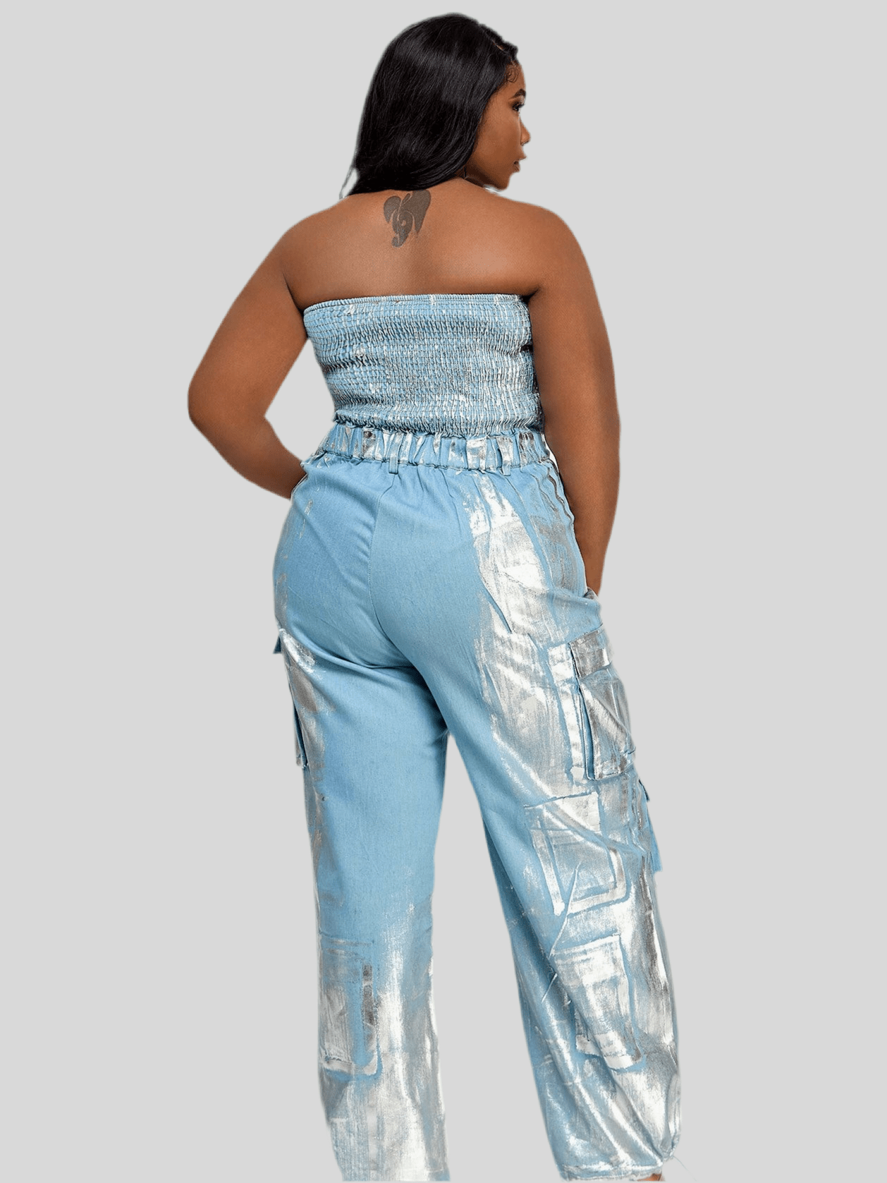 Cassie Cargo Foil Jumpsuit - Fly VSJ, Women's Clothing and Fashion Accessories