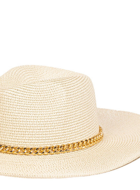Chain Strap Braided Fashion Sun Hat - Fly VSJ, Women's Clothing and Fashion Accessories