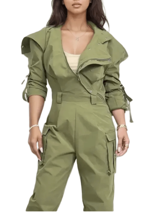 Command & Presence Cargo Jumpsuit - Fly VSJ, Women's Clothing and Fashion Accessories