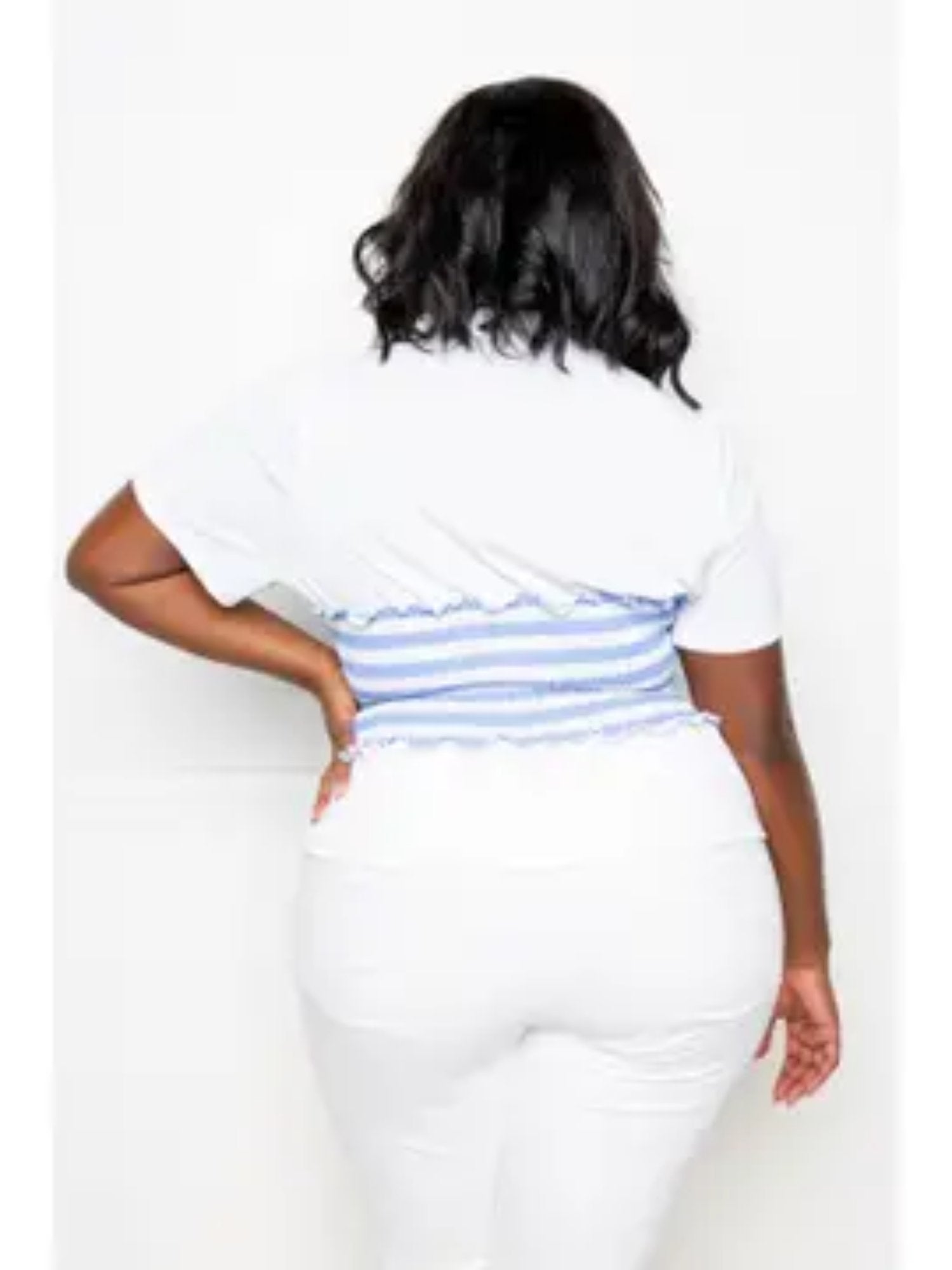 Contrast Striped Corset Top - Fly VSJ, Women's Clothing and Fashion Accessories