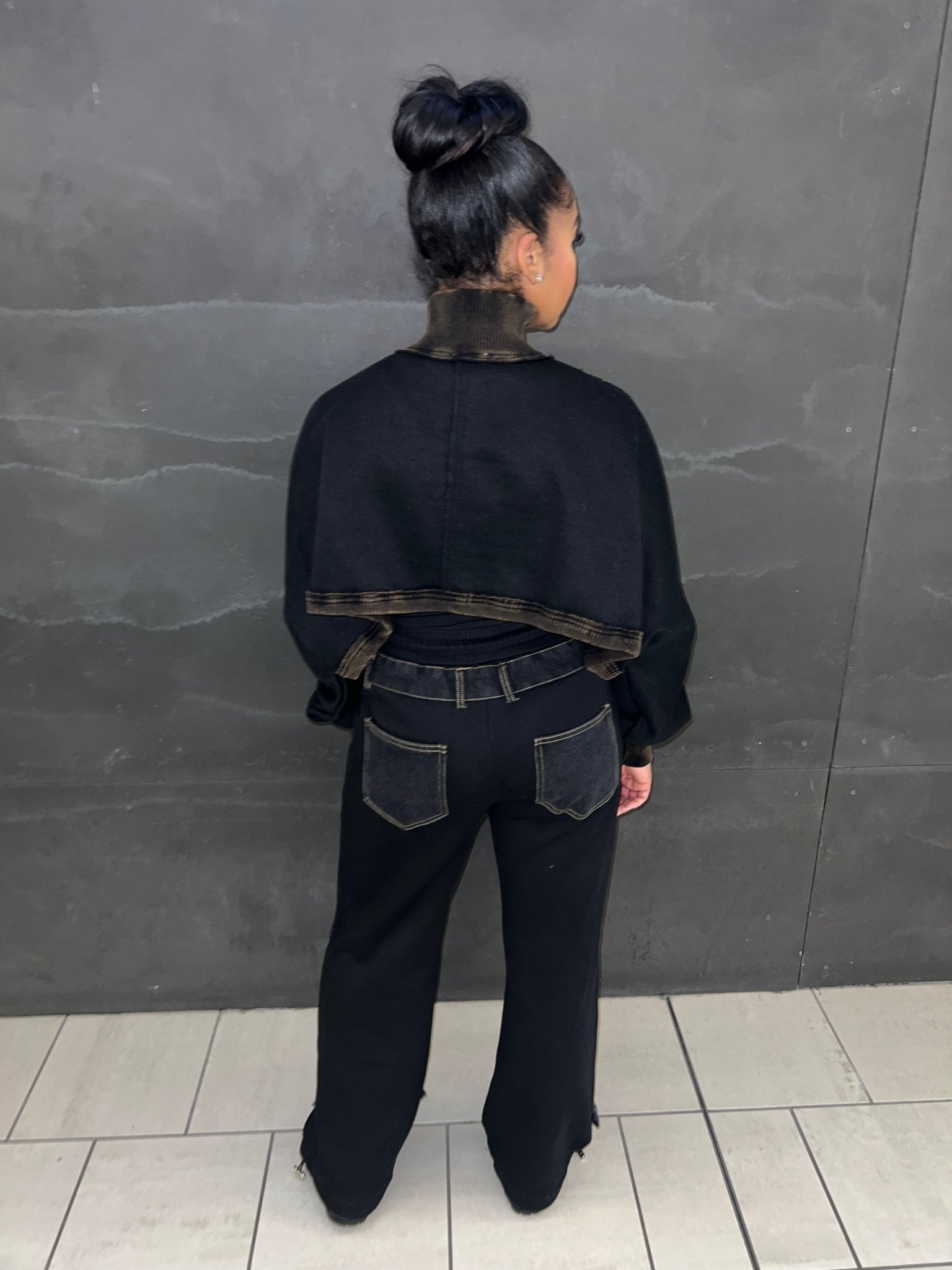 Cropped Turtleneck Sweatshirt - Fly VSJ, Women's Clothing and Fashion Accessories