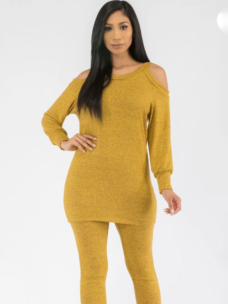 Curvy Cold Shoulder Jogger Set - Fly VSJ, Women's Clothing and Fashion Accessories