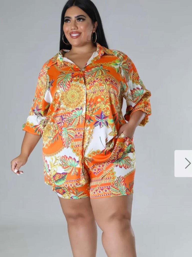 Curvy Tropical Short Set (Final Sale) - Fly VSJ, Women's Clothing and Fashion Accessories