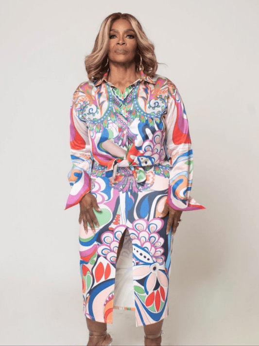 Dahlia Multi Print Skirt Set - Fly VSJ, Women's Clothing and Fashion Accessories