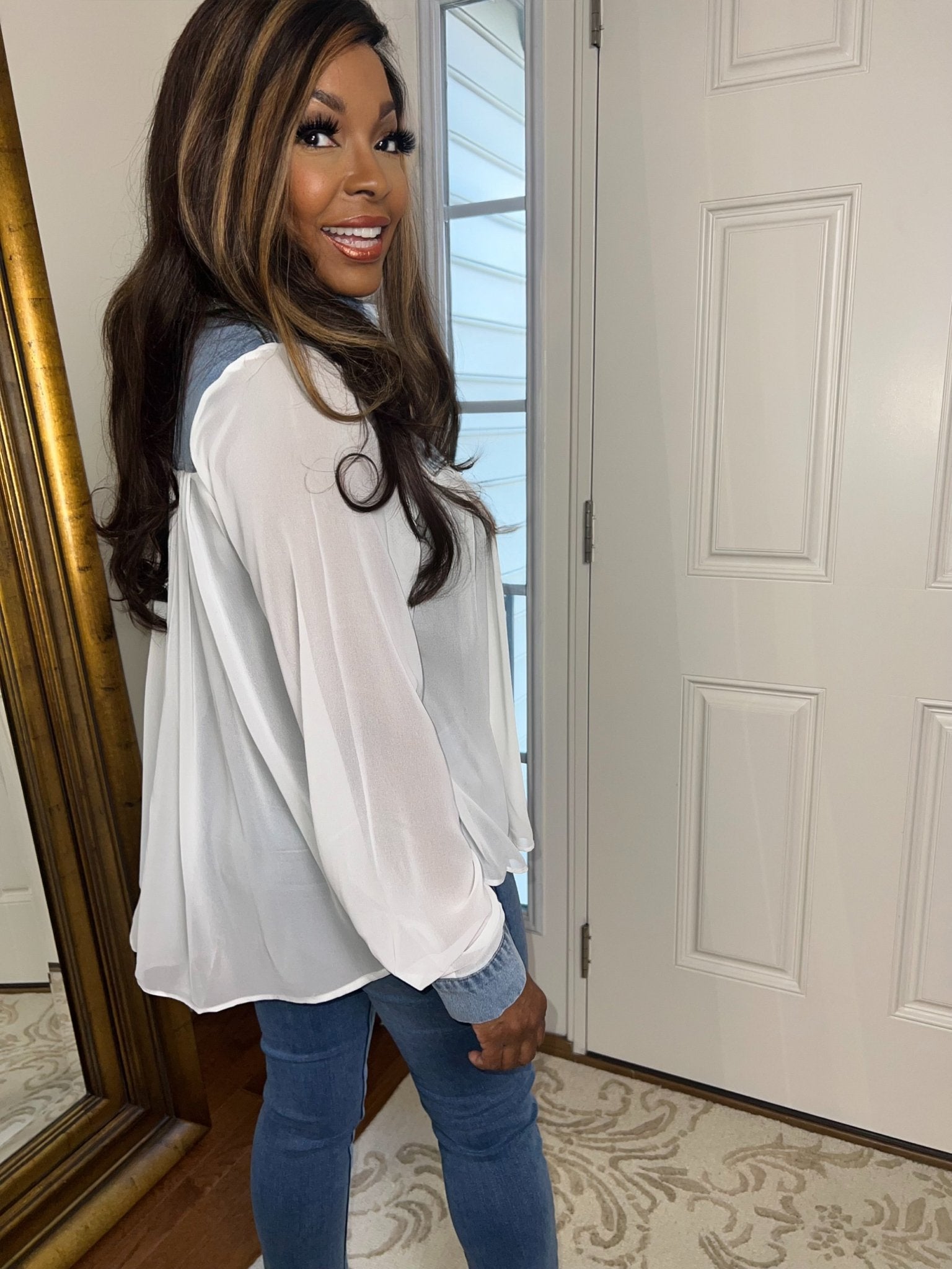 Denim Breeze Blouse - Fly VSJ, Women's Clothing and Fashion Accessories