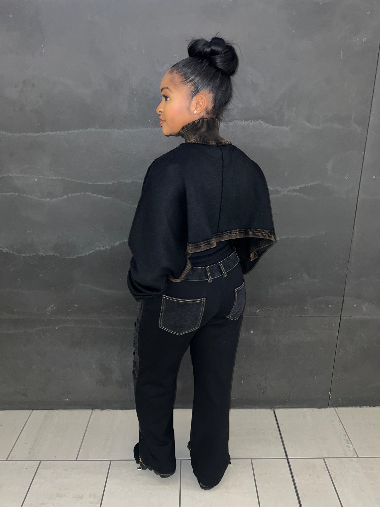Denim Contrast Sweatpants - Fly VSJ, Women's Clothing and Fashion Accessories