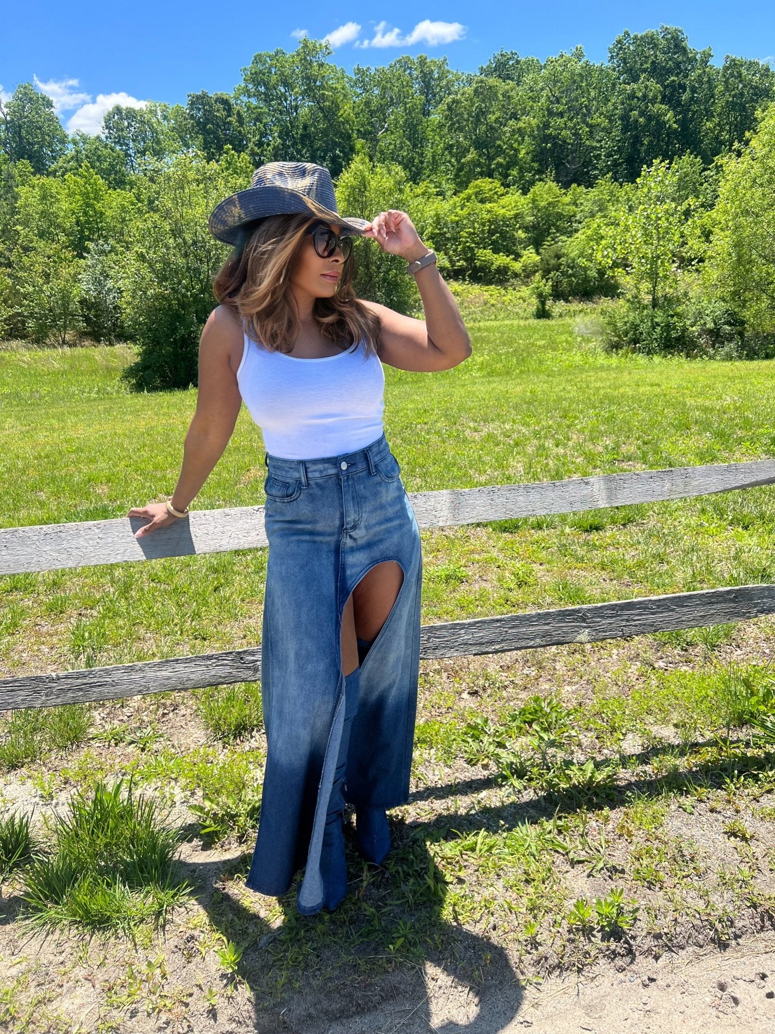 Eclipse Denim Skirt - Fly VSJ, Women's Clothing and Fashion Accessories