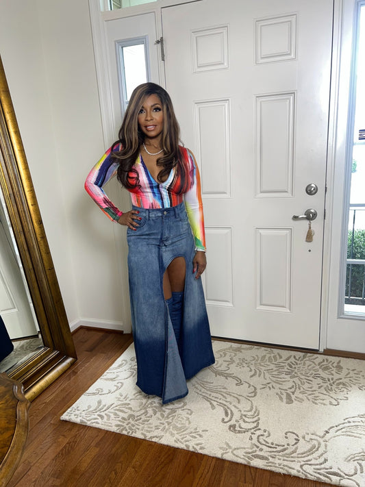 Eclipse Denim Skirt - Fly VSJ, Women's Clothing and Fashion Accessories