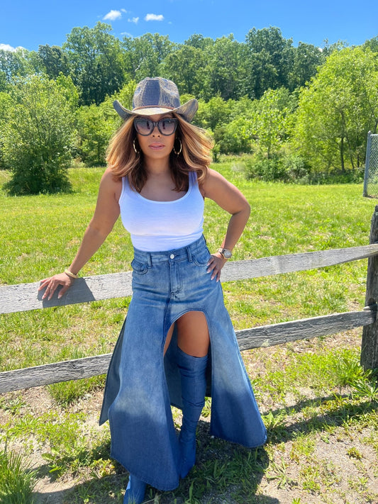 Eclipse Denim Skirt - Fly VSJ, Women's Clothing and Fashion Accessories