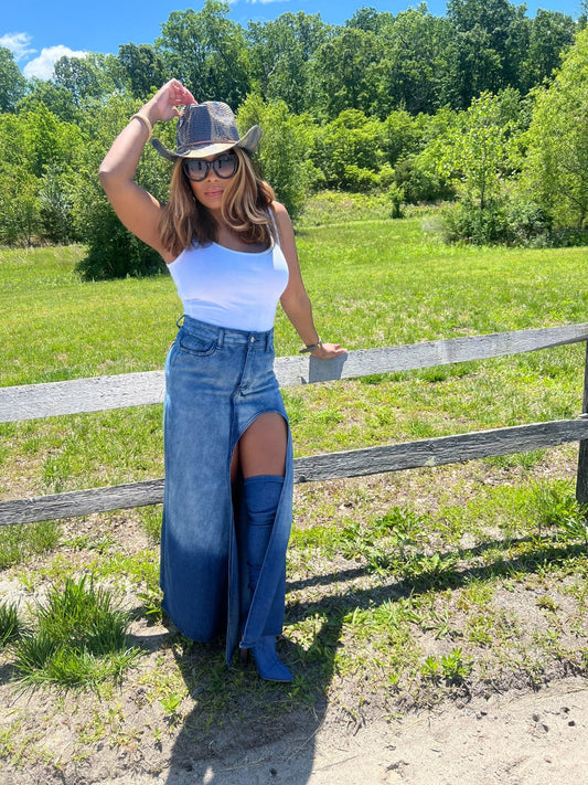 Eclipse Denim Skirt - Fly VSJ, Women's Clothing and Fashion Accessories