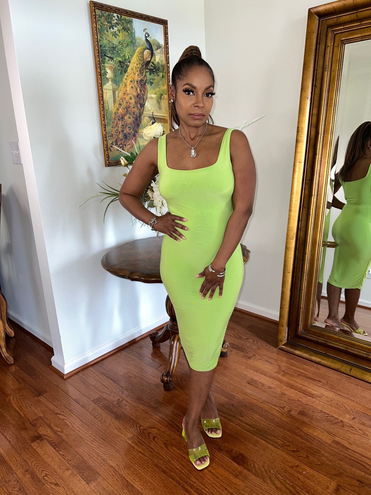 Eva Double Lined Midi Dress | Comfortable & Slim Fit - FlyVSJ Eva Double Lined Midi Dress | Comfortable & Slim Fit - FlyVSJ