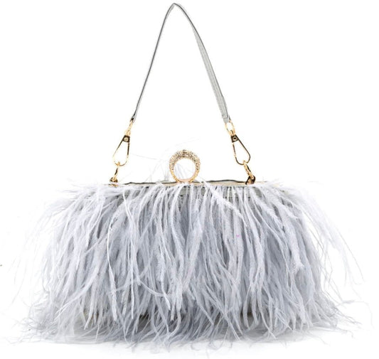 Feather Evening Bag - Fly VSJ, Women's Clothing and Fashion Accessories