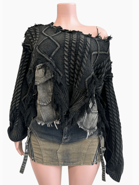 Frayed Theory Sweater - Fly VSJ, Women's Clothing and Fashion Accessories