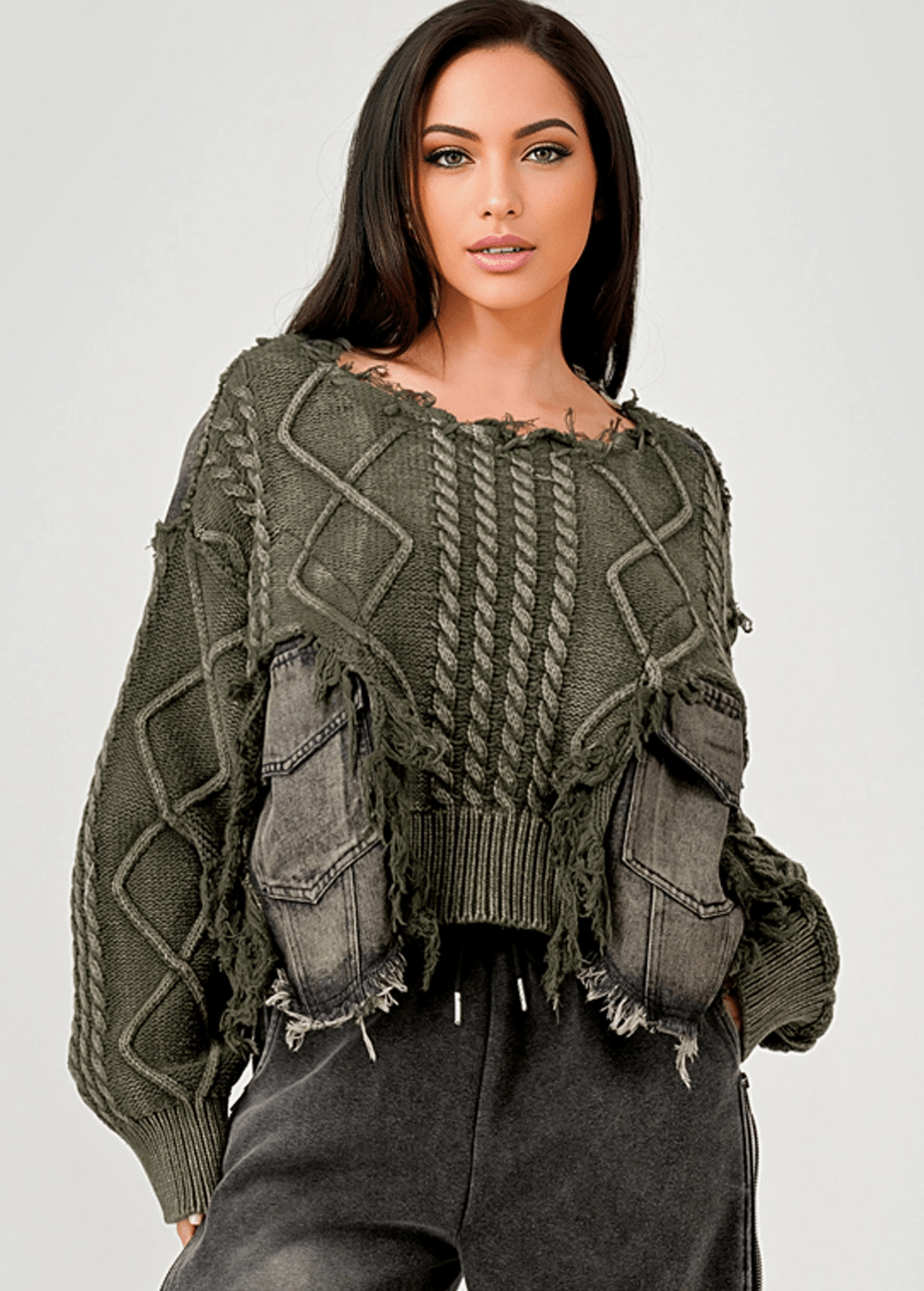 Frayed Theory Sweater - Fly VSJ, Women's Clothing and Fashion Accessories