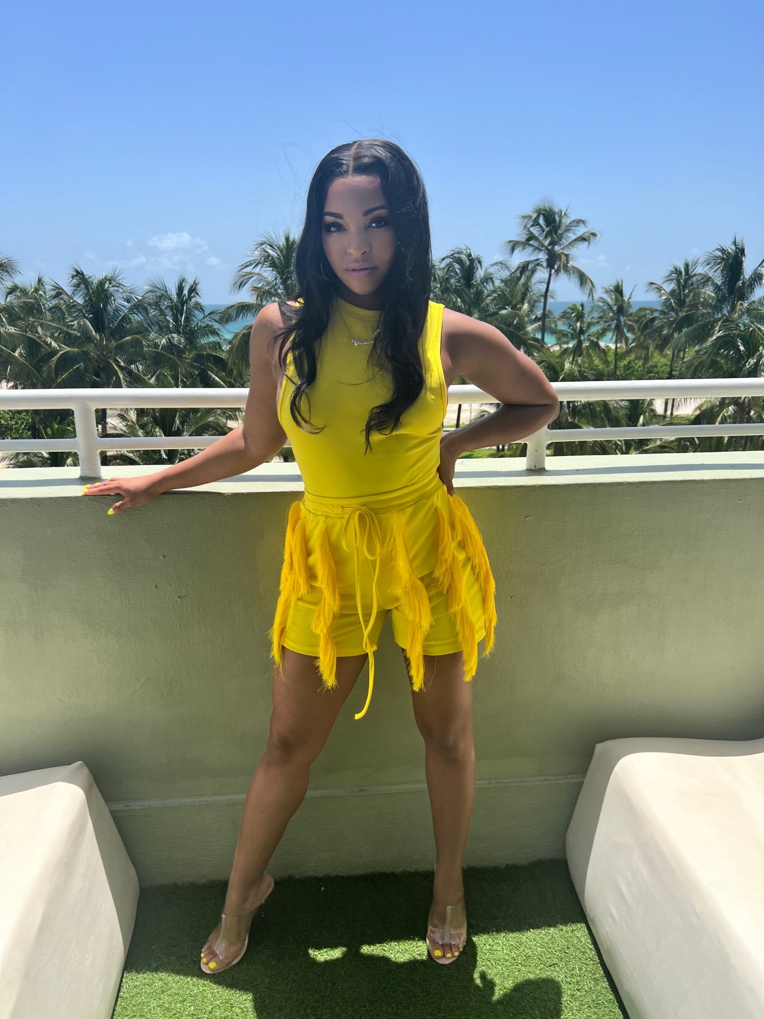 Fringe Two Piece Short Set - Fly VSJ, Women's Clothing and Fashion Accessories