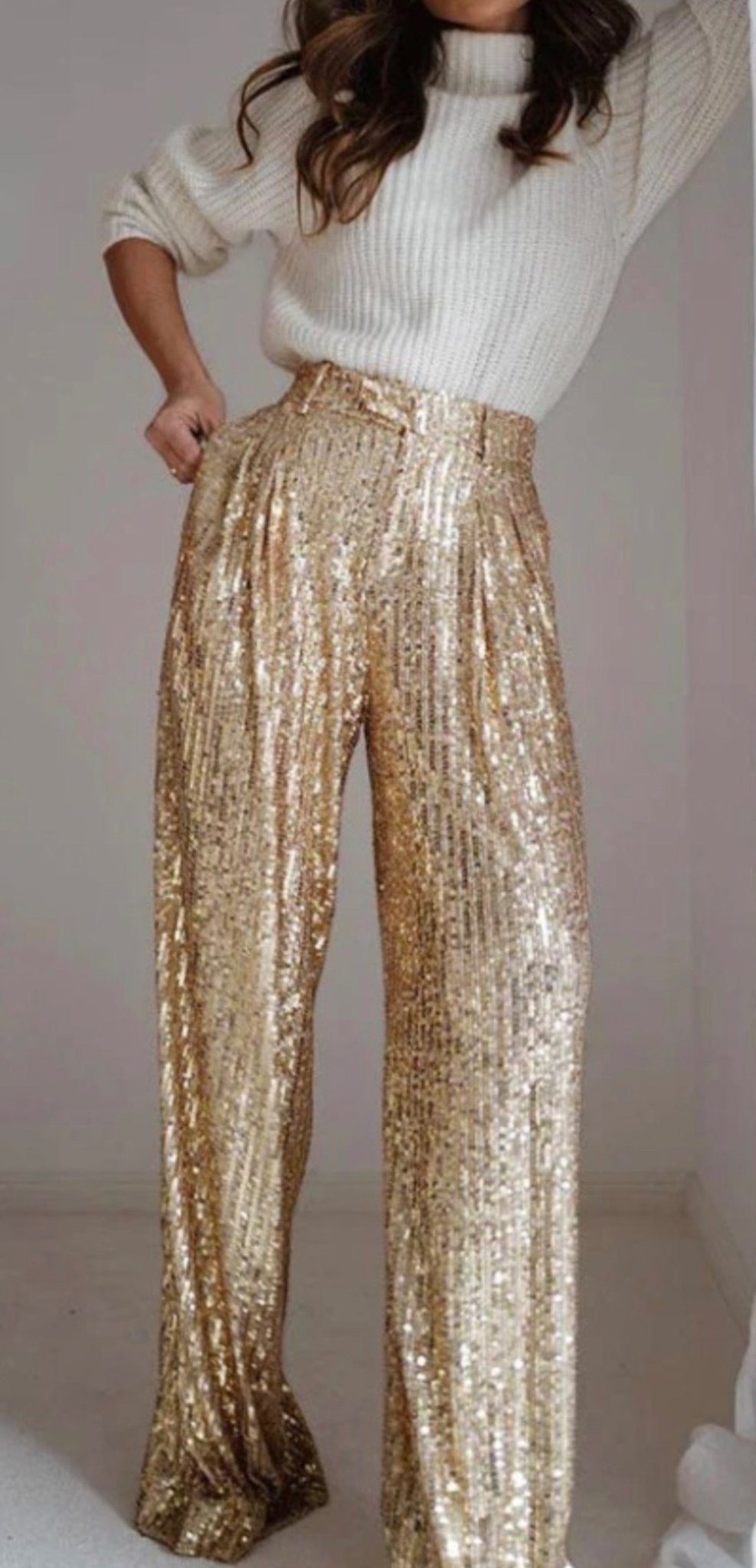 Gold Sequin Pants - Fly VSJ, Women's Clothing and Fashion Accessories