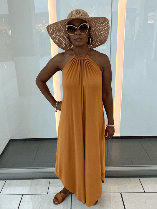 Halter Back Maxi Dress - Fly VSJ, Women's Clothing and Fashion Accessories