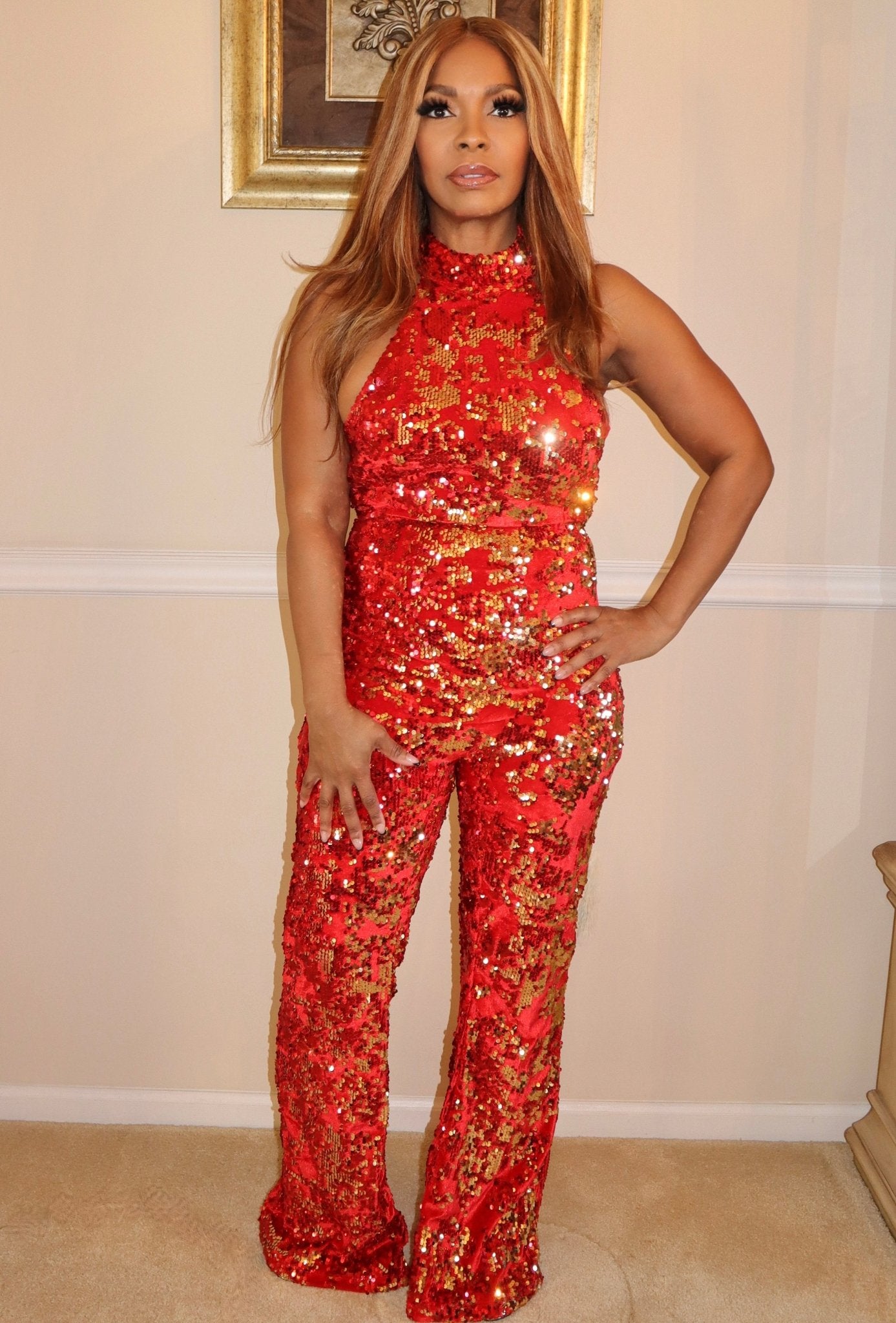 Hot Chick Sequined Jumpsuit - Fly VSJ, Women's Clothing and Fashion Accessories