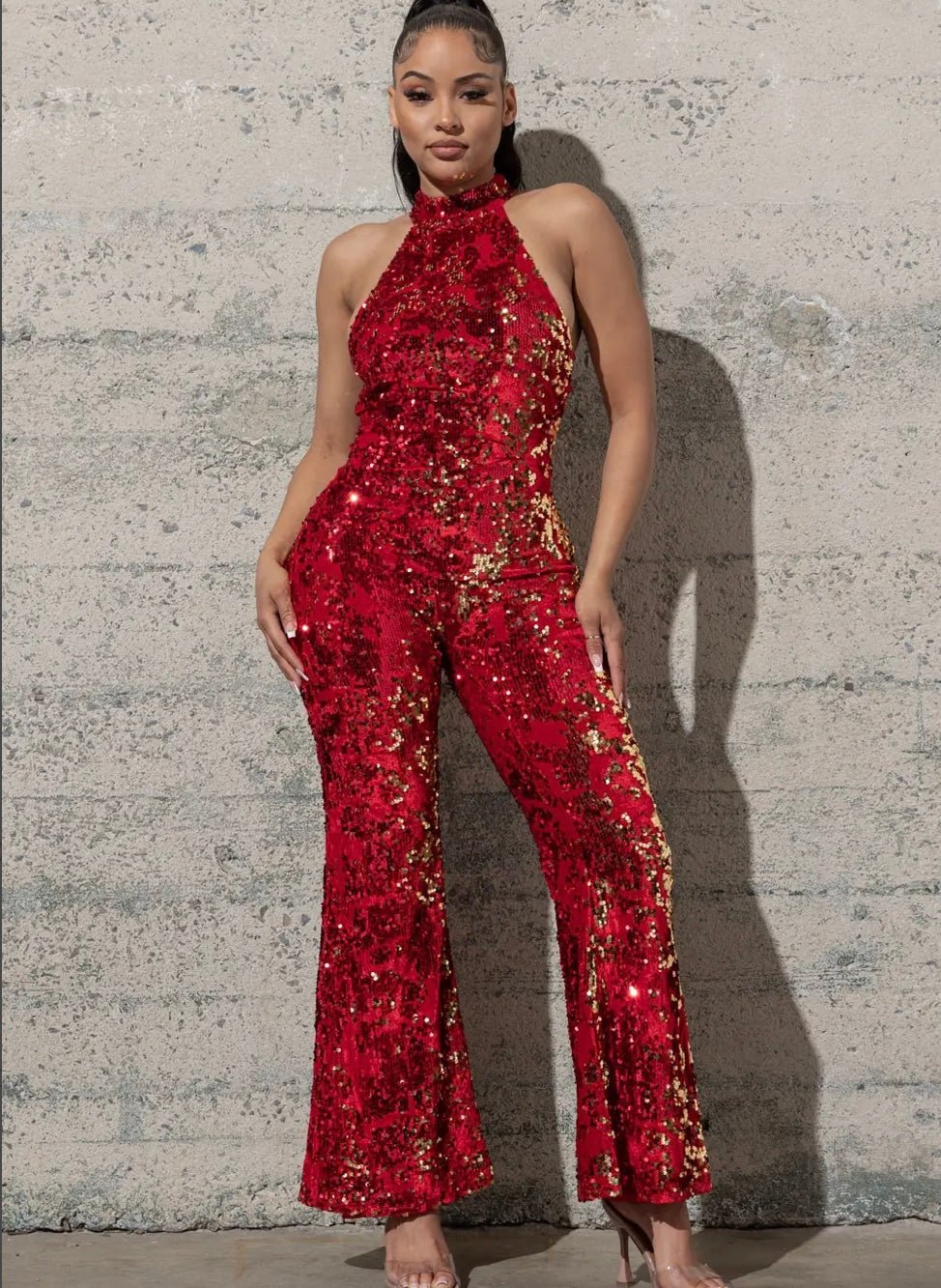 Hot Chick Sequined Jumpsuit - Fly VSJ, Women's Clothing and Fashion Accessories