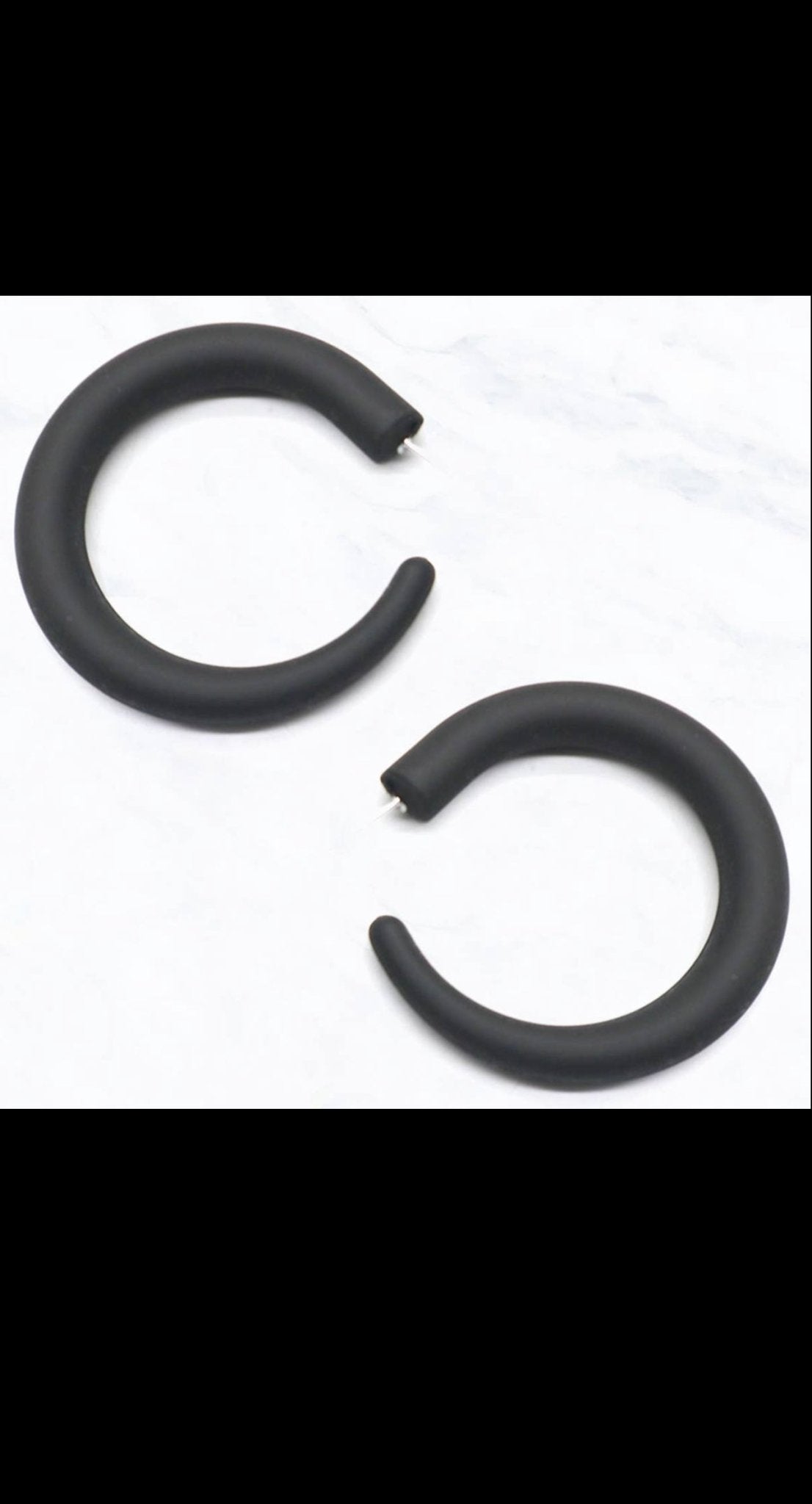 Matte Hoop Earrings - Fly VSJ, Women's Clothing and Fashion Accessories