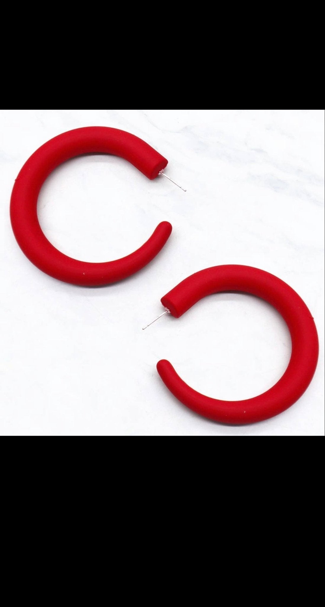 Matte Hoop Earrings - Fly VSJ, Women's Clothing and Fashion Accessories