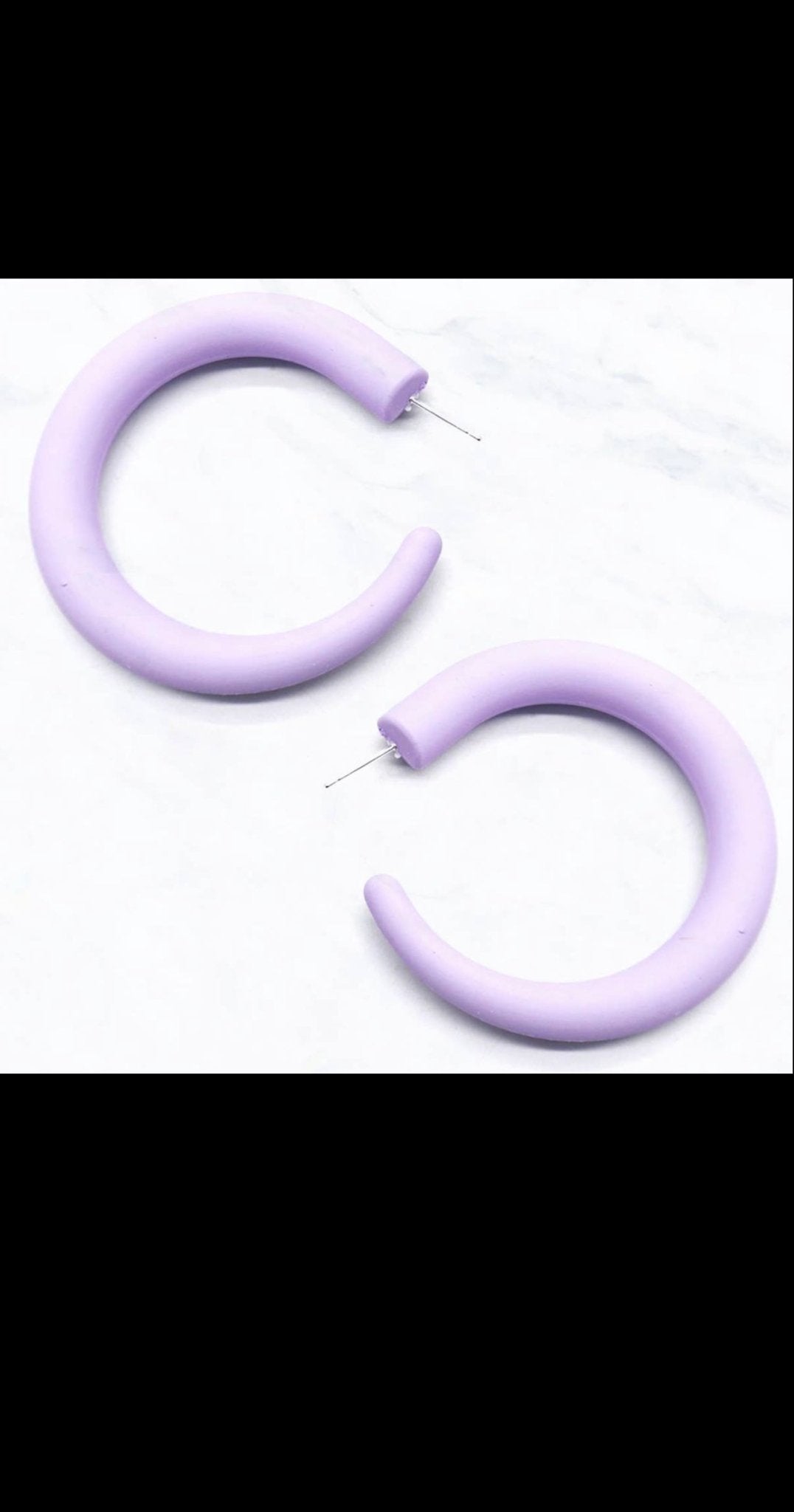 Matte Hoop Earrings - Fly VSJ, Women's Clothing and Fashion Accessories