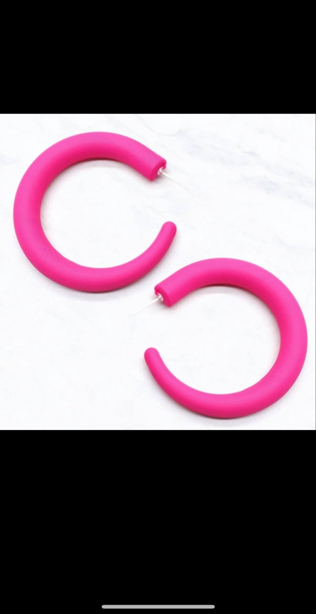 Matte Hoop Earrings - Fly VSJ, Women's Clothing and Fashion Accessories