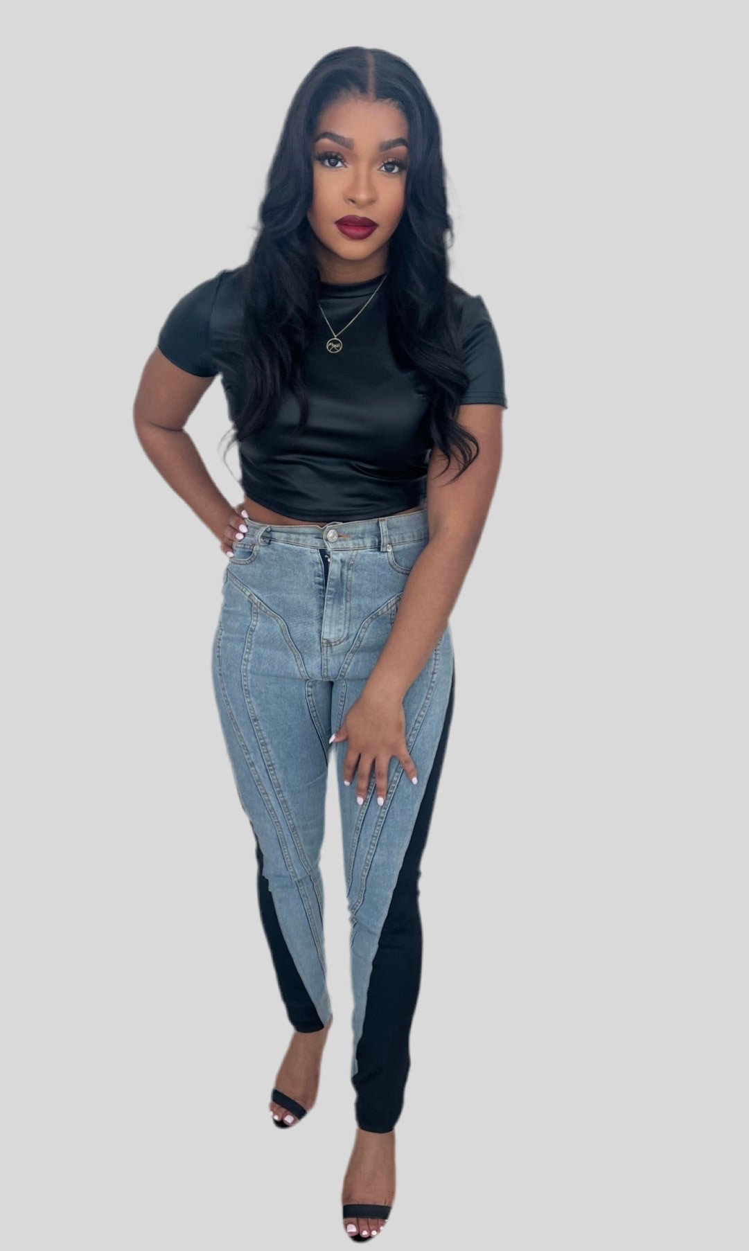 Mimi Contrast Jeans - Fly VSJ, Women's Clothing and Fashion Accessories