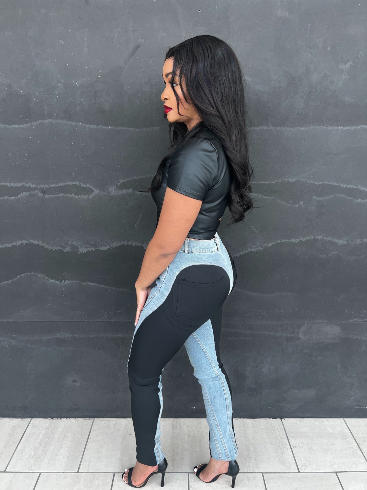 Mimi Contrast Jeans - Fly VSJ, Women's Clothing and Fashion Accessories