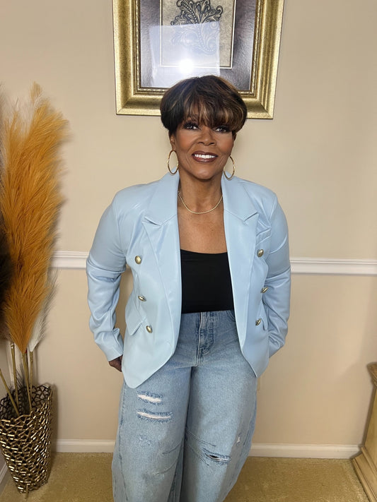 Nicolle Vegan Leather Blazer - Fly VSJ, Women's Clothing and Fashion Accessories