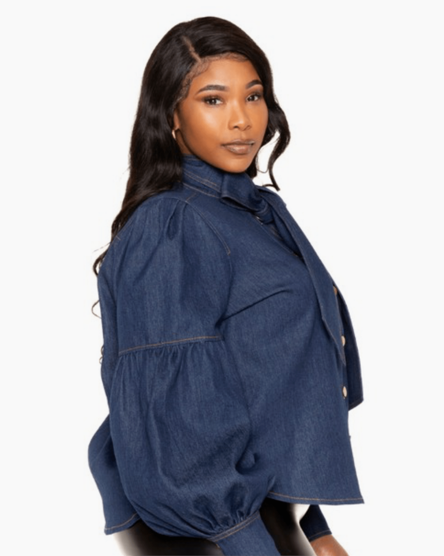 Pam Denim Puff Sleeve Top - Fly VSJ, Women's Clothing and Fashion Accessories