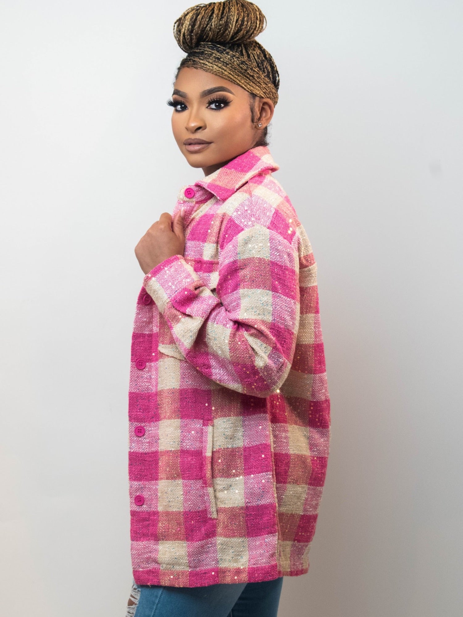Plaid Shacket - Fly VSJ, Women's Clothing and Fashion Accessories