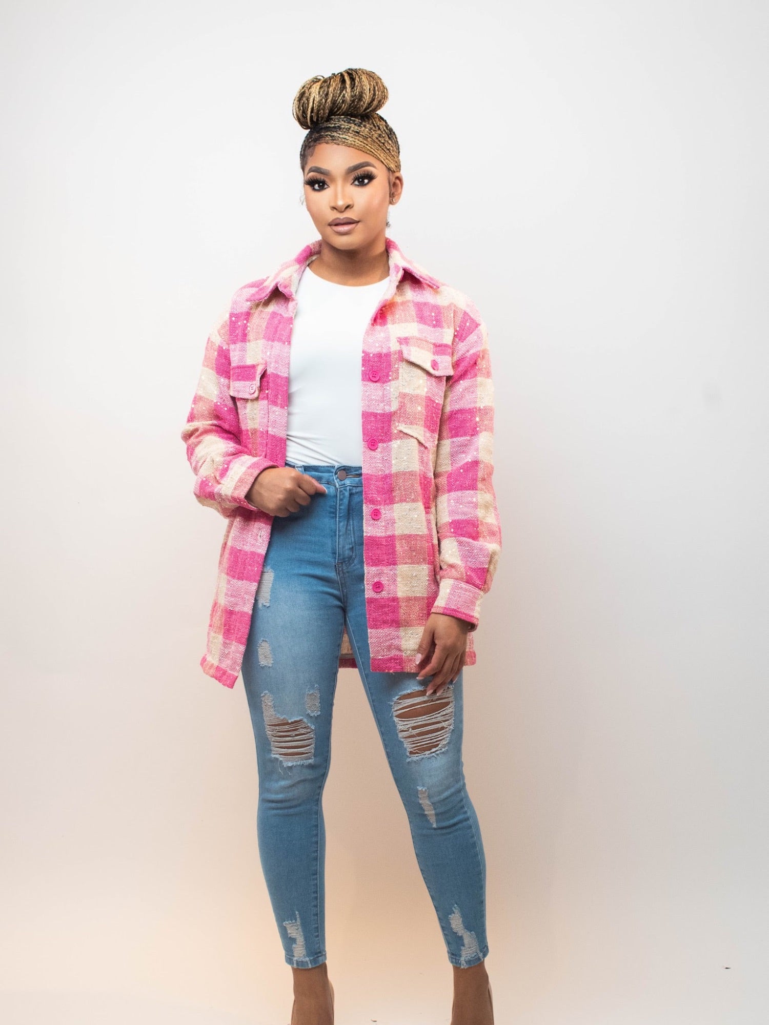 Plaid Shacket - Fly VSJ, Women's Clothing and Fashion Accessories