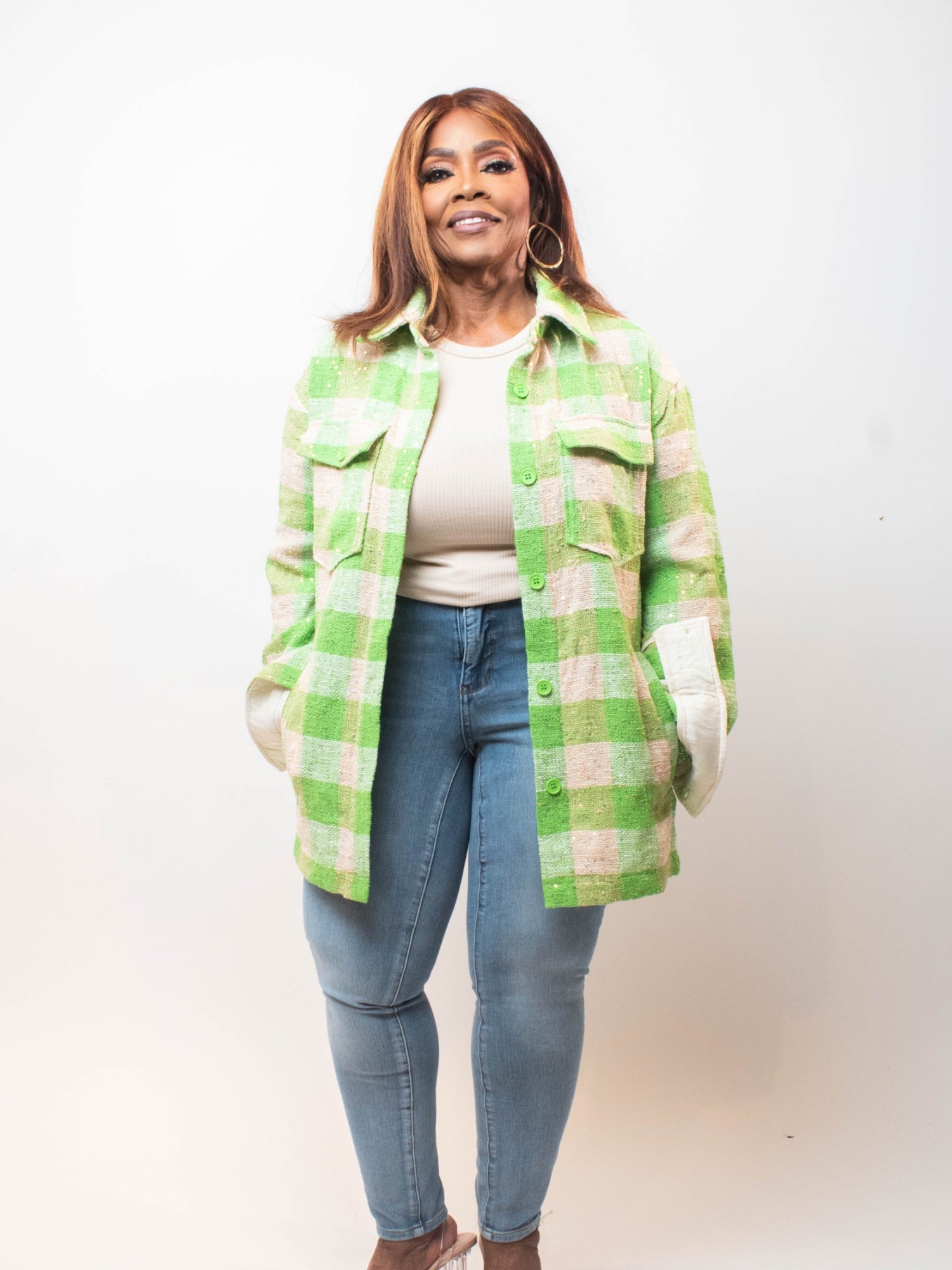 Plaid Shacket - Fly VSJ, Women's Clothing and Fashion Accessories