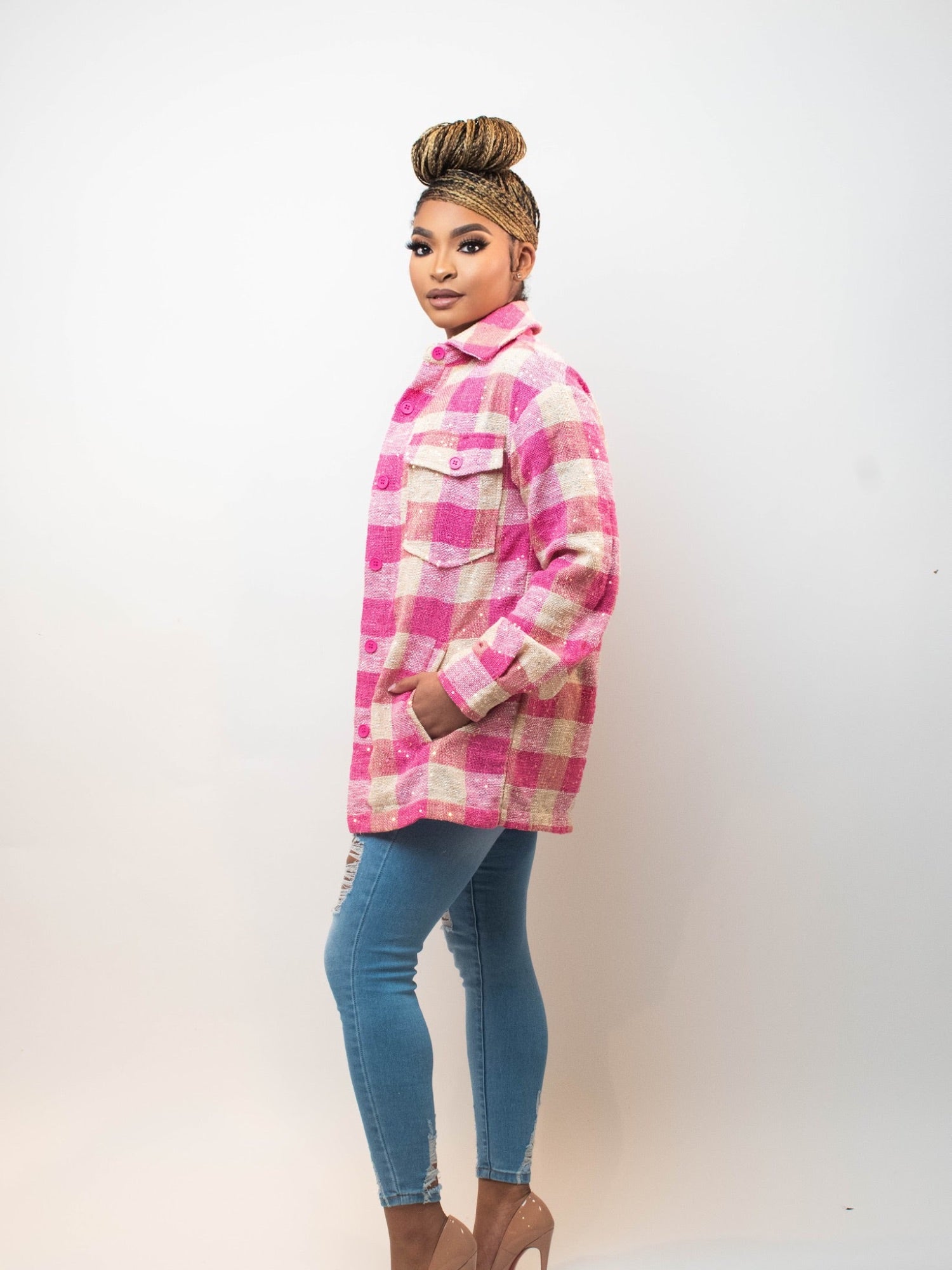 Plaid Shacket - Fly VSJ, Women's Clothing and Fashion Accessories