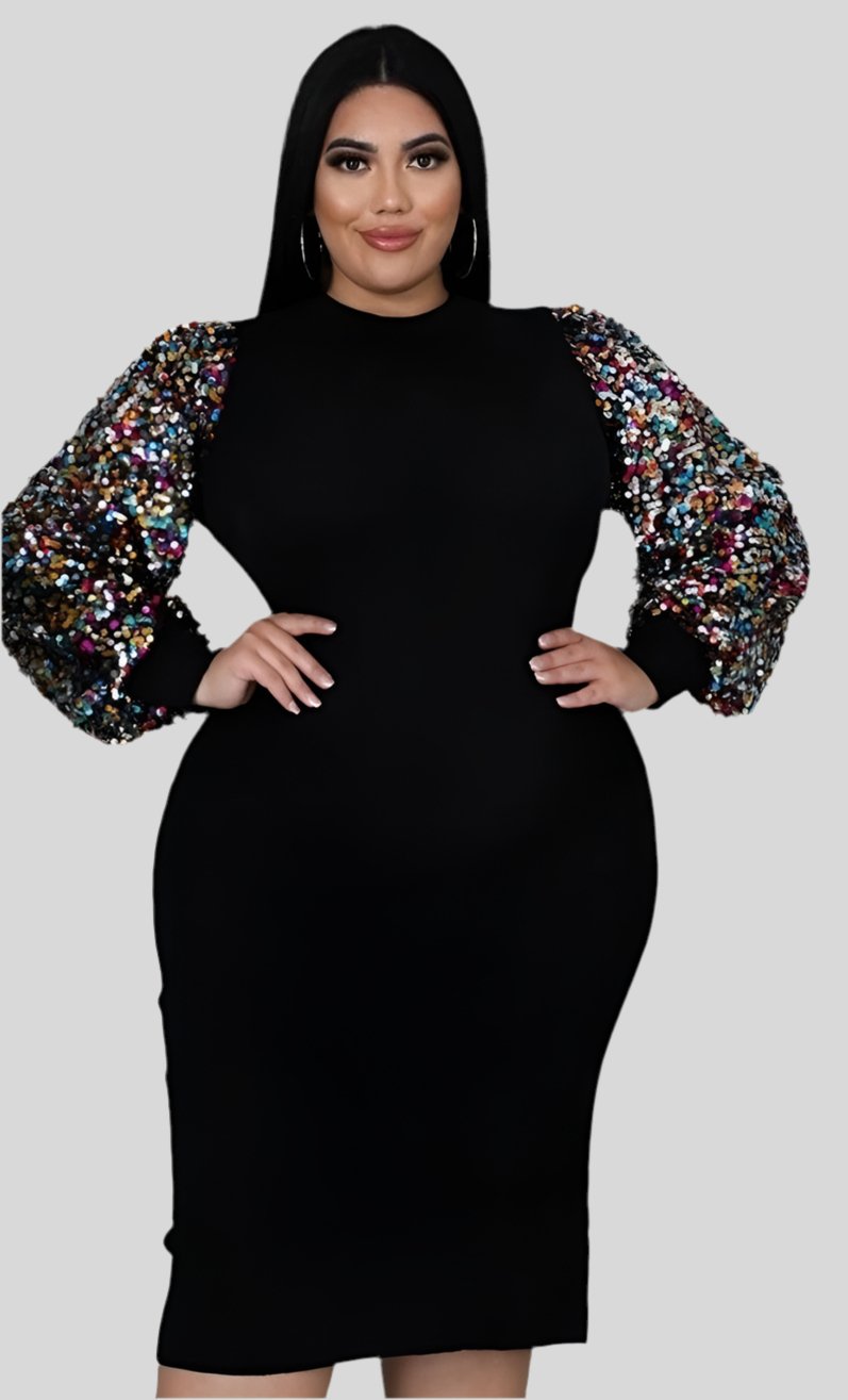 Plus Size Sequin Sleeve Dress Plus Size Sequin Sleeve Dress