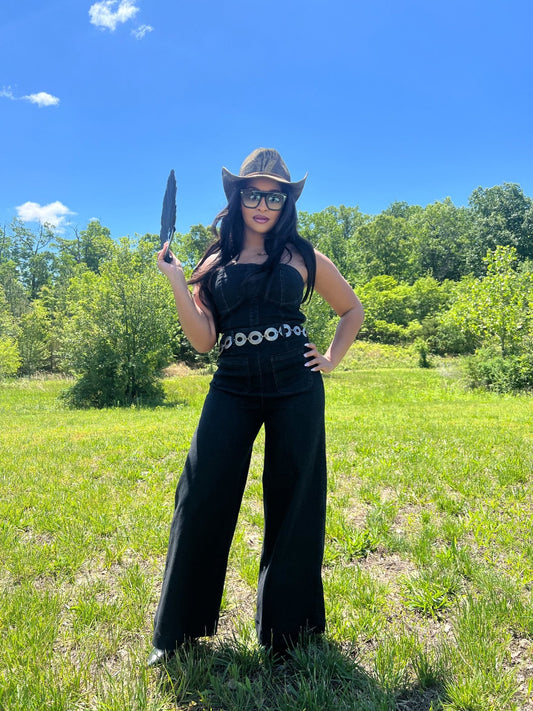 Sasha Bustier Denim Jumpsuit - Fly VSJ, Women's Clothing and Fashion Accessories