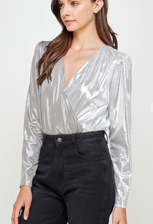 Sharon Metallic Bodysuit - Fly VSJ, Women's Clothing and Fashion Accessories