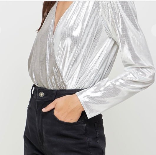 Sharon Metallic Bodysuit - Fly VSJ, Women's Clothing and Fashion Accessories