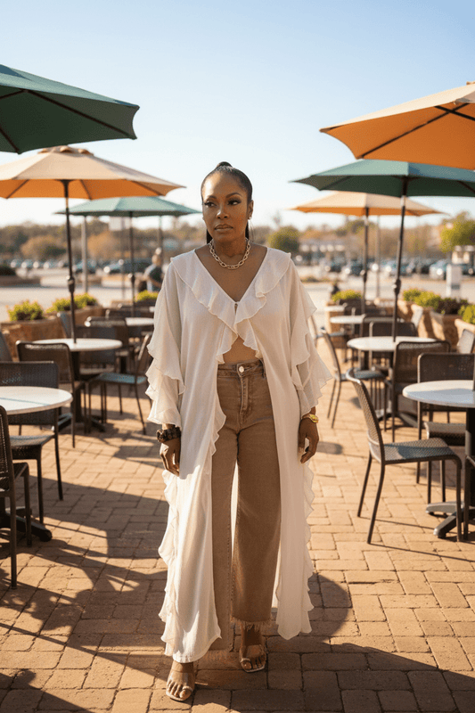 Soft Power Chiffon Duster - Fly VSJ, Women's Clothing and Fashion Accessories