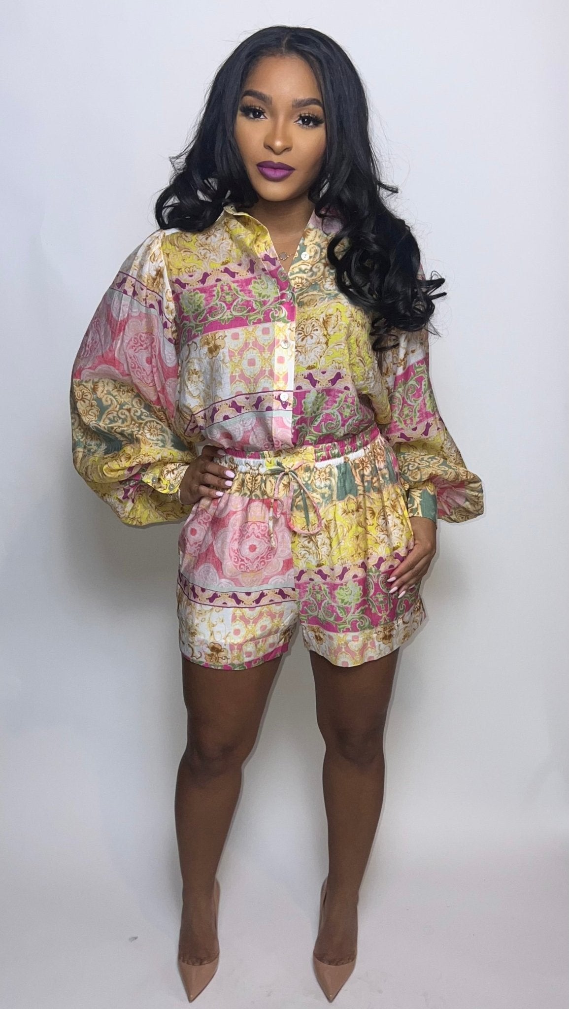 Spring Paisley Short Set - Fly VSJ, Women's Clothing and Fashion Accessories