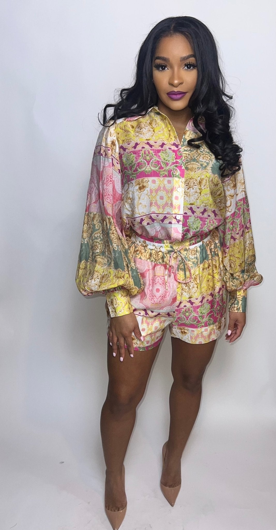 Spring Paisley Short Set - Fly VSJ, Women's Clothing and Fashion Accessories