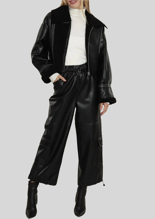 Vegan Leather Cargo Pant - Fly VSJ, Women's Clothing and Fashion Accessories