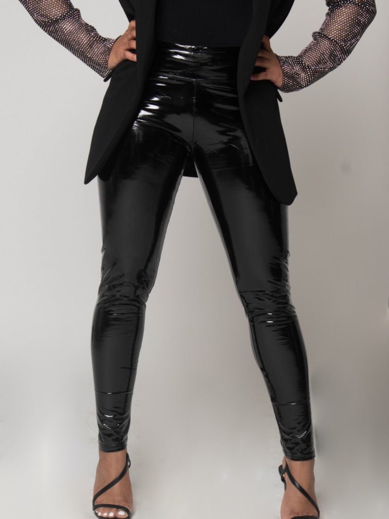 Wet Look Leggings - Fly VSJ, Women's Clothing and Fashion Accessories