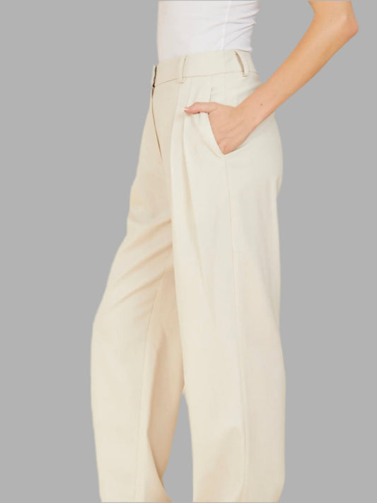 Wide Leg Pleated Pant - Fly VSJ, Women's Clothing and Fashion Accessories
