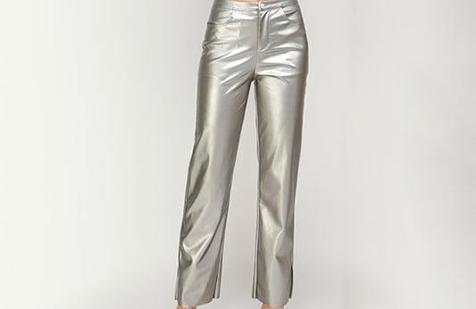 Make a Statement with These Metallic Faux Leather Pants!