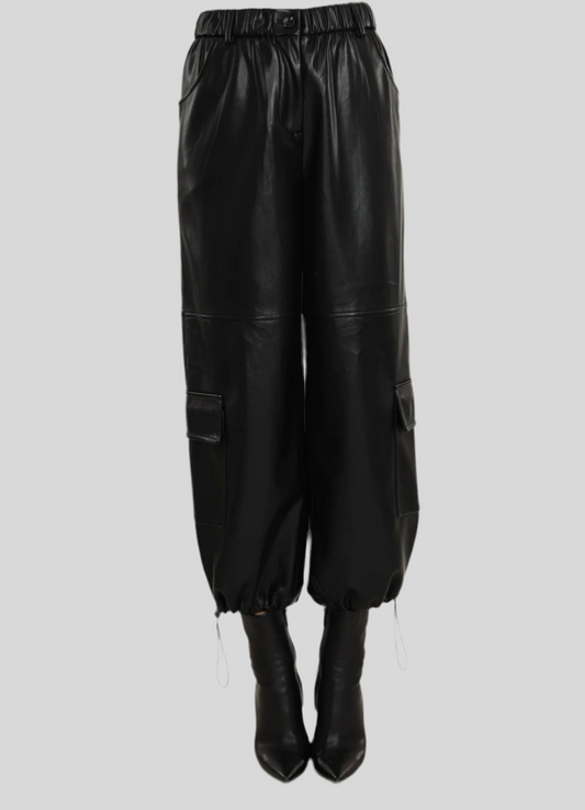 Vegan Leather Cargo Pant