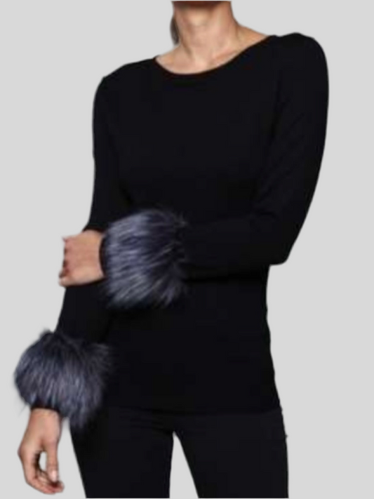 Faux Fur Cuff Sweater